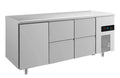 A&S Kühltisch -2 bis +8°C 1865x700x850mm mit 1x Tür und 2x zwei Schubladen (3TZZ)