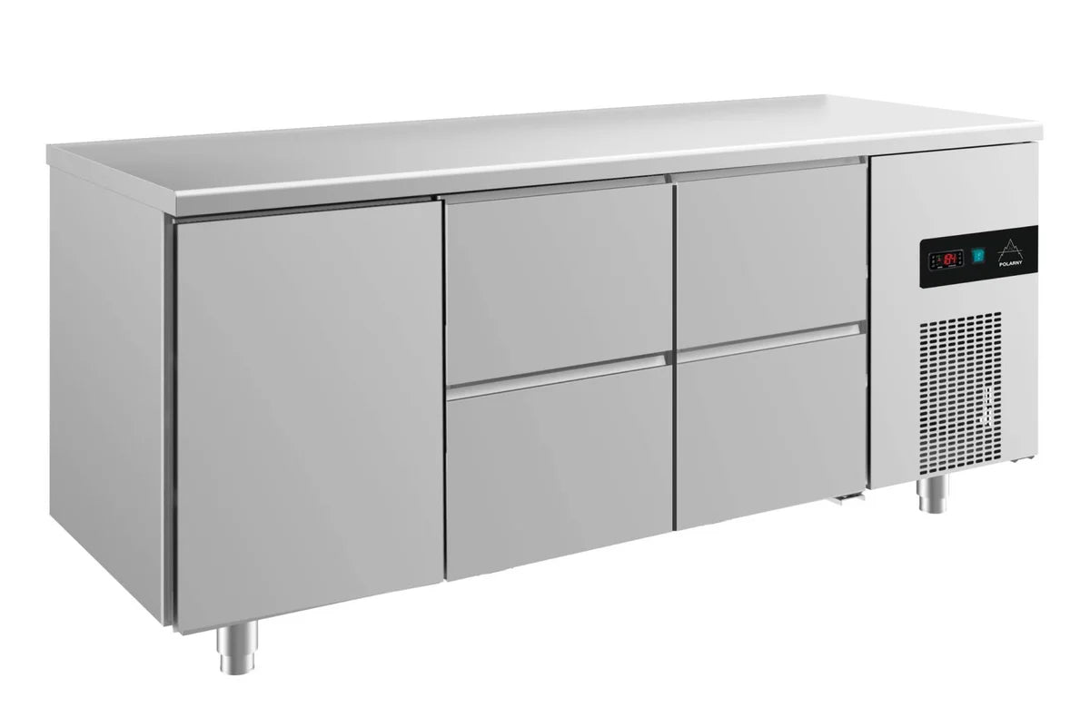 A&S Kühltisch -2 bis +8°C 1865x700x850mm mit 1x Tür und 2x zwei Schubladen (3TZZ)