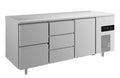 A&S Kühltisch -2 bis +8°C 1865x700x850mm mit 1x Tür, 1x zwei Schubladen und 1x drei Schubladen (3ZDT)