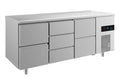 A&S Kühltisch -2 bis +8°C 1865x700x850mm mit 2x zwei Schubladen und 1x drei Schubladen (3ZDZ)