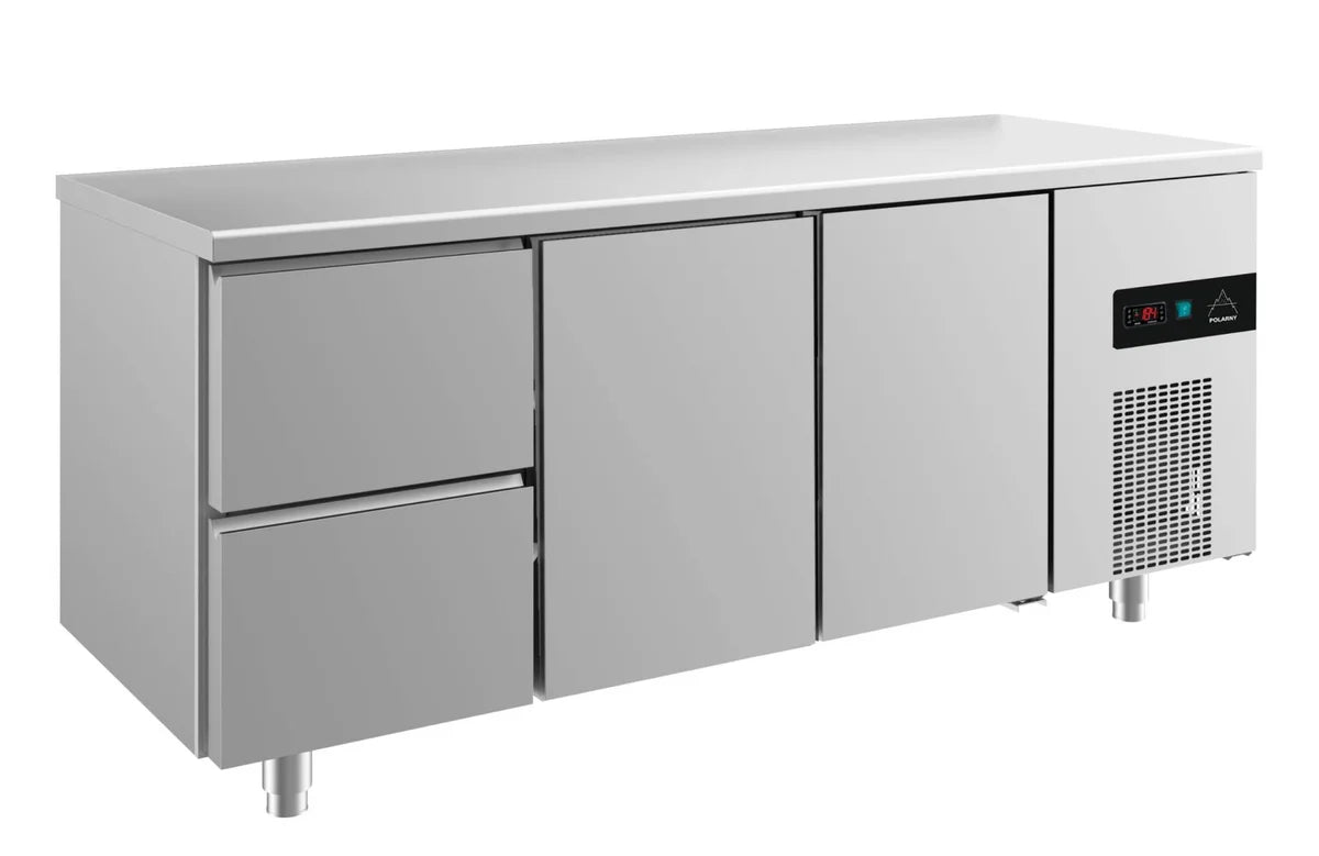 A&S Kühltisch -2 bis +8°C 1865x700x850mm mit 2x Türen und 1x zwei Schubladen (3ZTT)