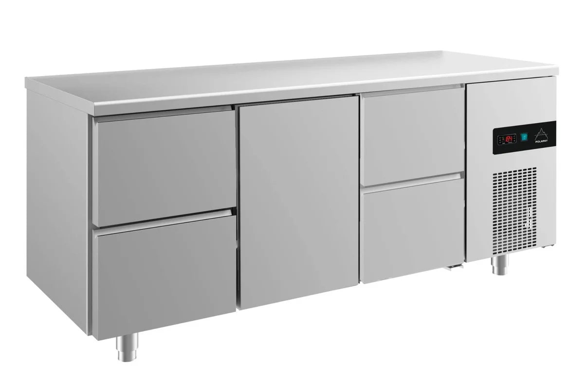 A&S Kühltisch -2 bis +8°C 1865x700x850mm mit 1x Tür und 2x zwei Schubladen (3ZTZ)