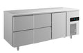 A&S Kühltisch -2 bis +8°C 1865x700x850mm mit 1x Tür und 2x zwei Schubladen (3ZZT)