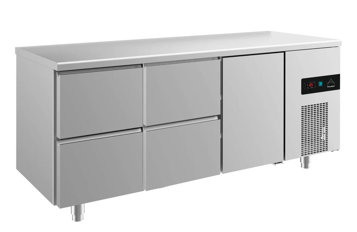 A&S Kühltisch -2 bis +8°C 1865x700x850mm mit 1x Tür und 2x zwei Schubladen (3ZZT)