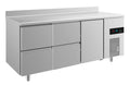 A&S Kühltisch -2 bis +8°C 1865x700x850mm mit 1x Tür und 2x zwei Schubladen u. Aufkantung (3ZZTA)