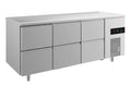 A&S Kühltisch -2 bis +8°C 1865x700x850mm mit 3x zwei Schubladen (3ZZZ)