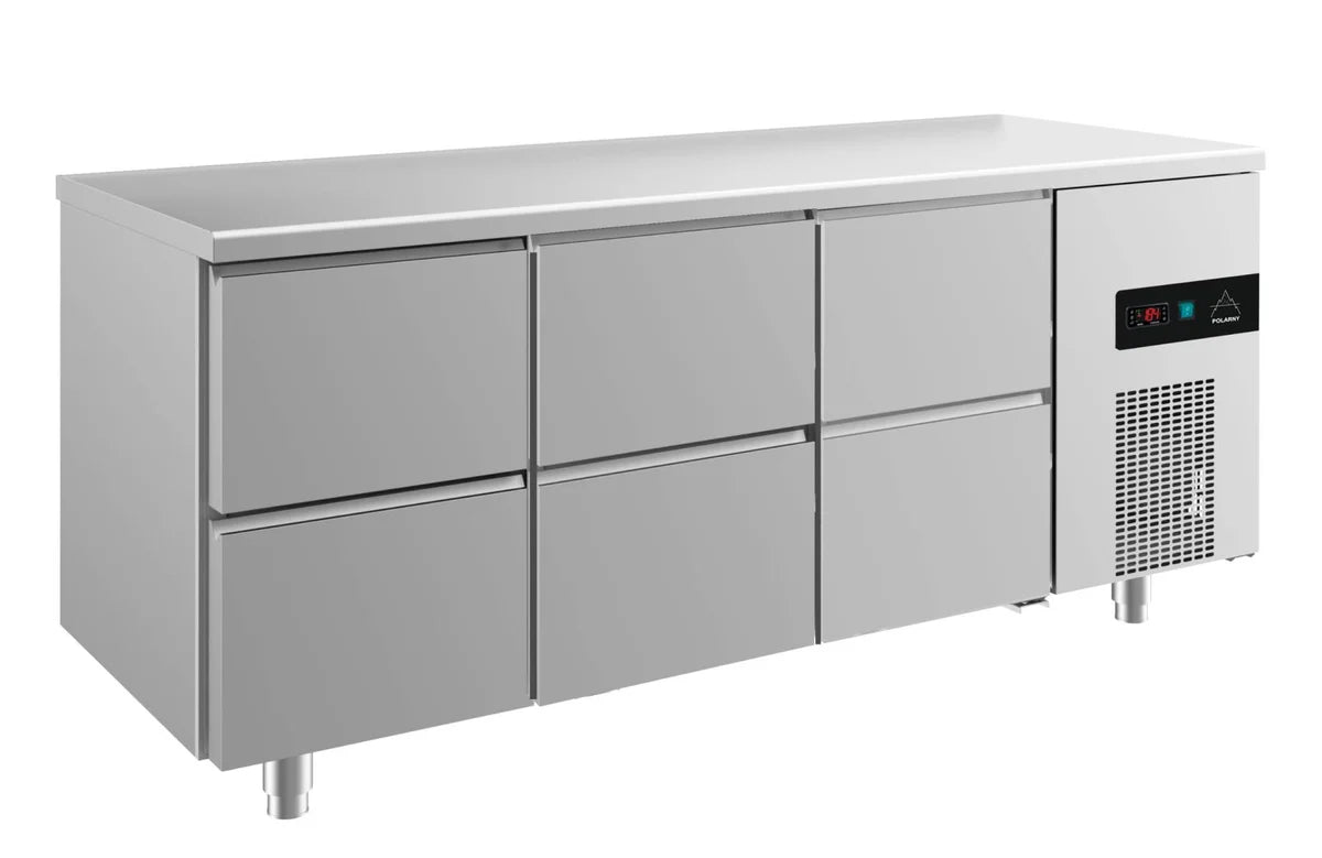 A&S Kühltisch -2 bis +8°C 1865x700x850mm mit 3x zwei Schubladen (3ZZZ)
