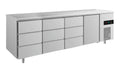 A&S Kühltisch -2 bis +8°C 2330x700x850mm mit 1x Tür und 3x drei Schubladen (4DDDT)