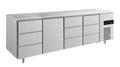 A&S Kühltisch -2 bis +8°C 2330x700x850mm mit 1x Tür und 3x drei Schubladen (4DTDD)