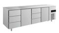A&S Kühltisch -2 bis +8°C 2330x700x850mm mit 2x Türen und 2x drei Schubladen (4DTDT)