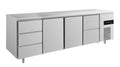 A&S Kühltisch -2 bis +8°C 2330x700x850mm mit 2x Türen, 1x zwei Schubladen und 1x 3 Schubladen (4DTTZ)