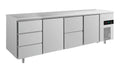 A&S Kühltisch -2 bis +8°C 2330x700x850mm mit 2x Türen, 1x zwei Schubladen und 1x 3 Schubladen (4DTZT)