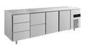 A&S Kühltisch -2 bis +8°C 2330x700x850mm mit 2x Türen, 1x zwei Schubladen und 1x 3 Schubladen (4DZTT)