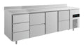A&S Kühltisch -2 bis +8°C 2330x700x850mm mit 1x Tür, 2x zwei Schubladen und 1x 3 Schubladen u. Aufkantung (4DZTZA)