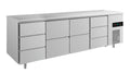 A&S Kühltisch -2 bis +8°C 2330x700x850mm mit 2x zwei Schubladen und 2x drei Schubladen (4DZZD)