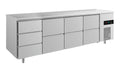 A&S Kühltisch -2 bis +8°C 2330x700x850mm mit 3x zwei Schubladen und 1x drei Schubladen (4DZZZ)