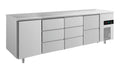 A&S Kühltisch -2 bis +8°C 2330x700x850mm mit 1x Tür, 1x zwei Schubladen und 2x 3 Schubladen (4TDDZ)