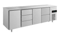 A&S Kühltisch -2 bis +8°C 2330x700x850mm mit 2x Türen, 1x zwei Schubladen und 1x 3 Schubladen (4TDTZ)