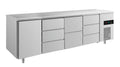 A&S Kühltisch -2 bis +8°C 2330x700x850mm mit 1x Tür, 1x zwei Schubladen und 2x 3 Schubladen (4TDZD)