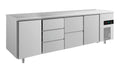 A&S Kühltisch -2 bis +8°C 2330x700x850mm mit 2x Türen, 1x zwei Schubladen und 1x 3 Schubladen (4TDZT)