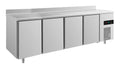 A&S Kühltisch -2 bis +8°C 2330x700x850mm mit 4 Türen u. Aufkantung (4TTTTA)