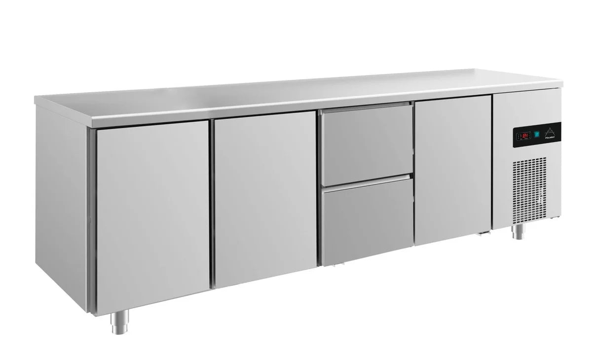 A&S Kühltisch -2 bis +8°C 2330x700x850mm mit 3x Türen und 1x zwei Schubladen (4TTZT)