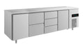 A&S Kühltisch -2 bis +8°C 2330x700x850mm mit 2x Türen, 1x zwei Schubladen und 1x 3 Schubladen (4TZDT)