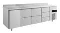 A&S Kühltisch -2 bis +8°C 2330x700x850mm mit 1x Tür, 2x zwei Schubladen und 1x 3 Schubladen u. Aufkantung (4TZZDA)