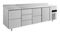 A&S Kühltisch -2 bis +8°C 2330x700x850mm mit 1x Tür, 2x zwei Schubladen und 1x 3 Schubladen u. Aufkantung (4ZDZTA)