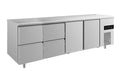 A&S Kühltisch -2 bis +8°C 2330x700x850mm mit 2x Türen und 2x zwei Schubladen (4ZZTT)