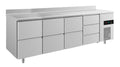 A&S Kühltisch -2 bis +8°C 2330x700x850mm mit 3x zwei Schubladen und 1x drei Schubladen u. Aufkantung (4ZZZDA)