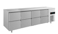 A&S Kühltisch -2 bis +8°C 2330x700x850mm mit 4x zwei Schubladen (4ZZZZ)