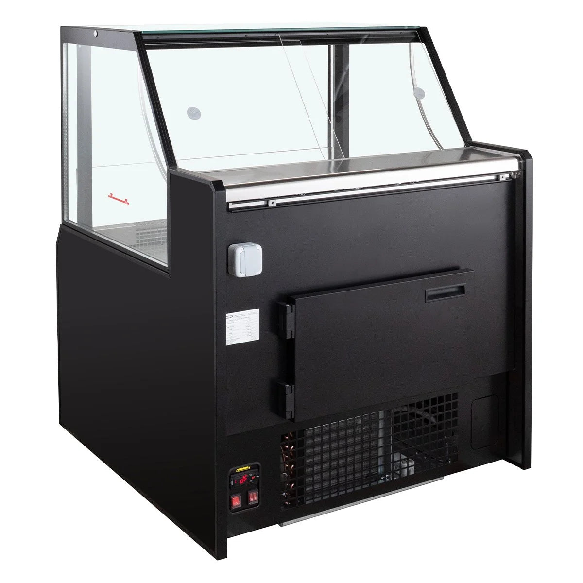 Kühltheke TITAN 1935 mm schwarz, LED-Beleuchtung, gekühlter Unterbau