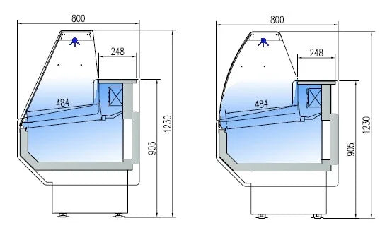 Kühltheke PROFI 100 - rundes Frontglas, 1050 mm, mit LED-Beleuchtung