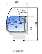 Kühltheke PROFI 100 - rundes Frontglas, 1050 mm, mit LED-Beleuchtung