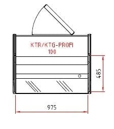 Kühltheke PROFI 100 - rundes Frontglas, 1050 mm, mit LED-Beleuchtung
