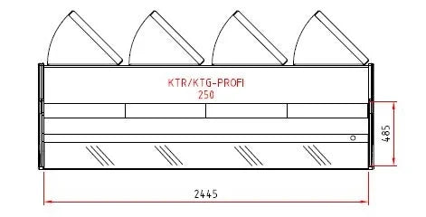 Kühltheke PROFI 250 - rundes Frontglas, 2525 mm, mit LED-Beleuchtung