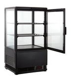 Kühlvitrine ECO 58 Liter, LED-Beleuchtung, 2 Roste, schwarz