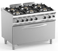 Gasherd Dexion Lux 700 - 110/73 mit Gasbackofen - 6 Kochstellen - 41 kW