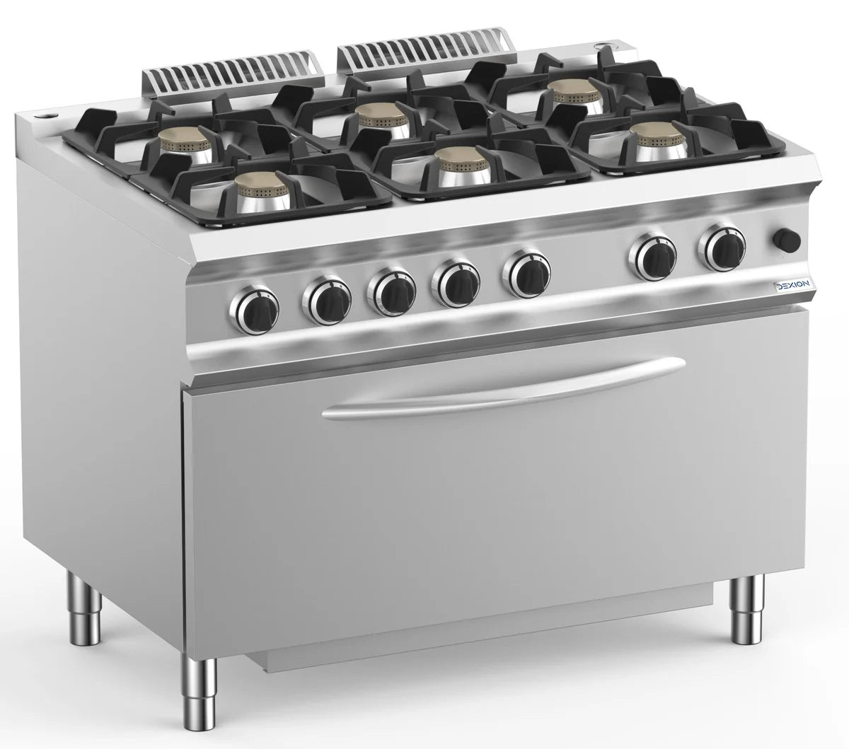 Gasherd Dexion Lux 700 - 110/73 mit Gasbackofen - 6 Kochstellen - 41 kW