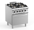 Gasherd Dexion Lux 700 - 70/73 mit Elektrobackofen, Umluft - 4 Kochstellen - 22 kW