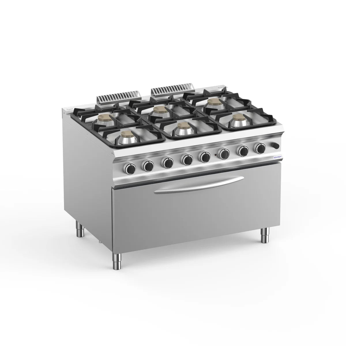Gasherd Dexion Lux 980 - 120/90 mit großem Gas-Grillbackofen - 4 Kochstellen - 64 kW
