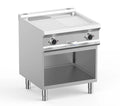 Elektrogrillplatte Dexion Lux 700 - 70/73 - ½ glatt, ½ gerillt, verchromt - 10 kW