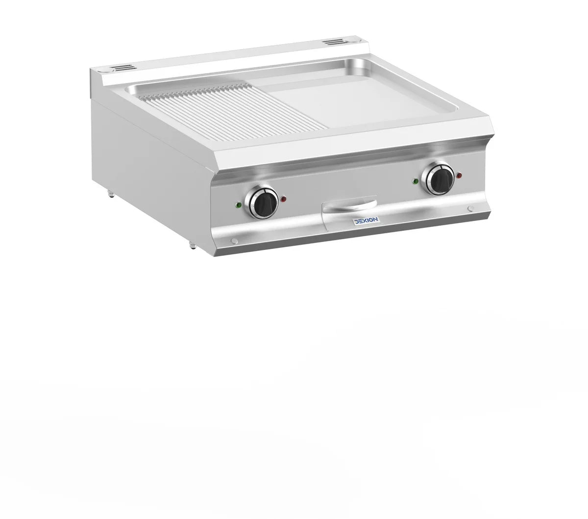 Elektrogrillplatte Dexion Lux 700 - 70/73 - ½ glatt, ½ gerillt, verchromt, Tischgerät - 10 kW