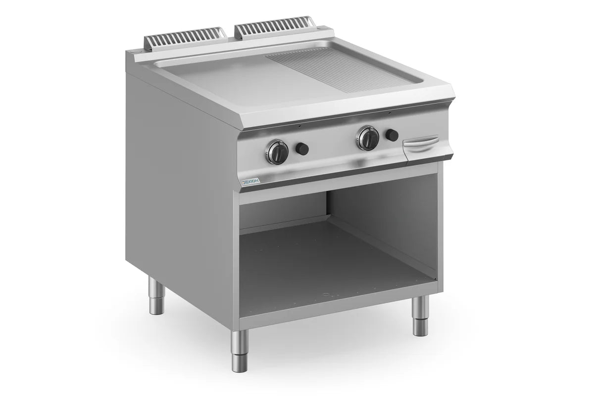 Gasgrillplatte Dexion Lux 980 - 80/90 - 2/3 glatt, 1/3 gerillt - 18,4 kW