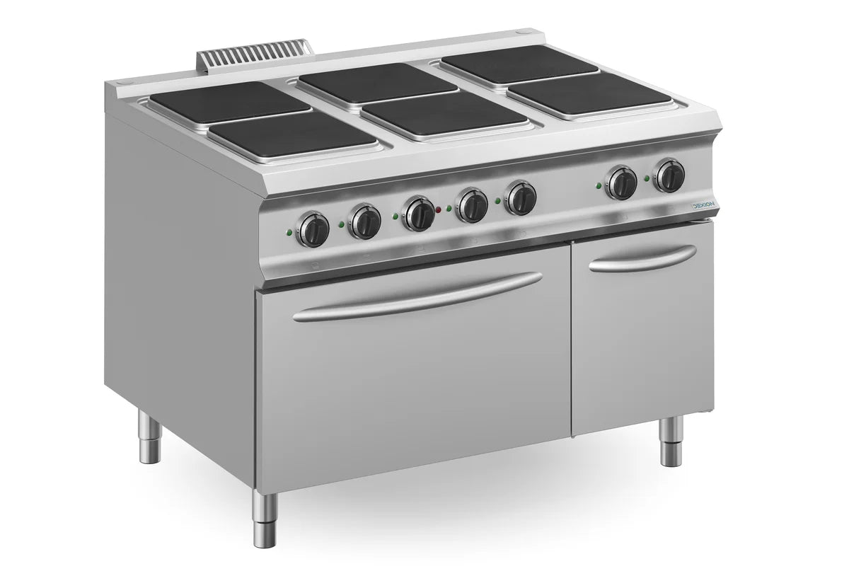 Elektroherd Dexion Lux 980 - 120/90 mit Elekrobackofen - 6 quadratische Kochfelder - 26 kW