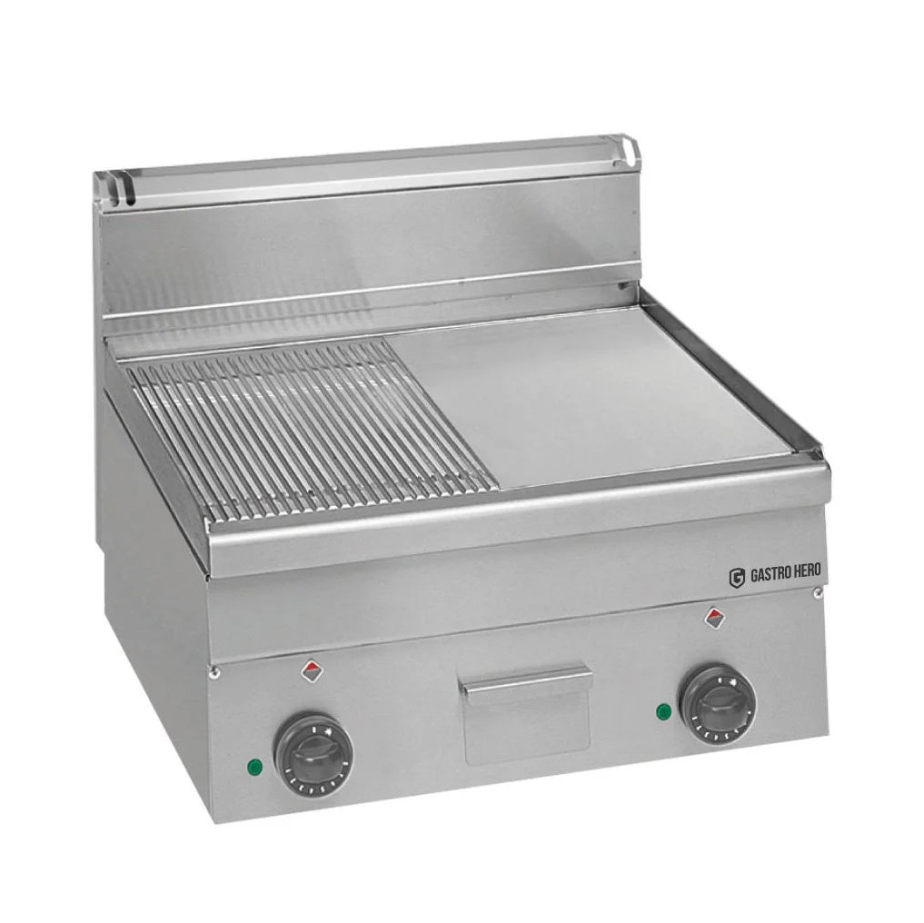 Elektro-Grillplatte Serie 600 - 60/60 - 1/2 glatt, 1/2 gerillt Tischgerät - 7,5 kW