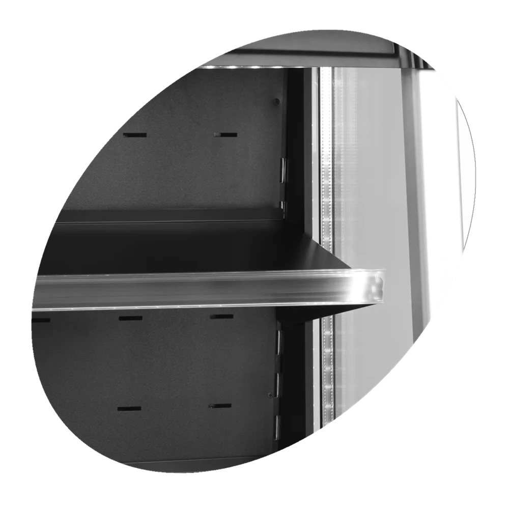 Tefcold Standkühlvitrine ODC90BLACK offen schwarz