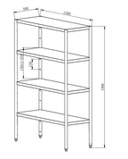 Edelstahl Regal Basic 1200x500x1800 mm