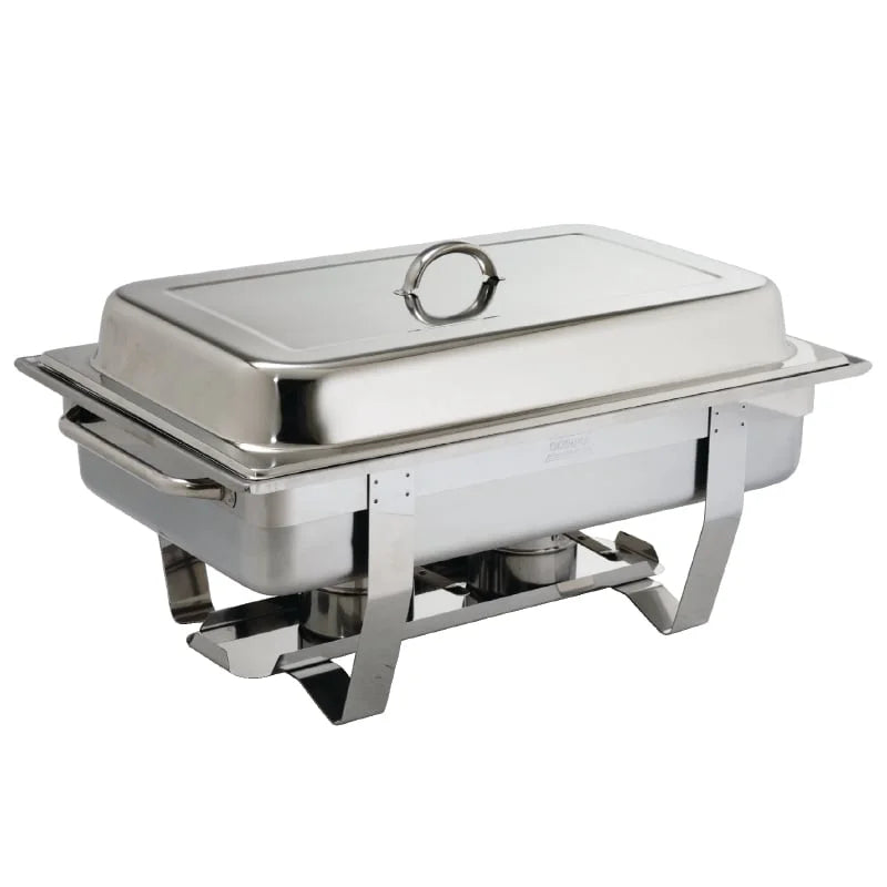 2x Olympia Chafing Dish 1/1 GN, Edelstahl, Milan mit 72 Brennpasten